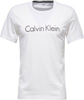 Calvin Klein SS Crew Neck  Sportshirt - Maat S  - Mannen - wit/zwart