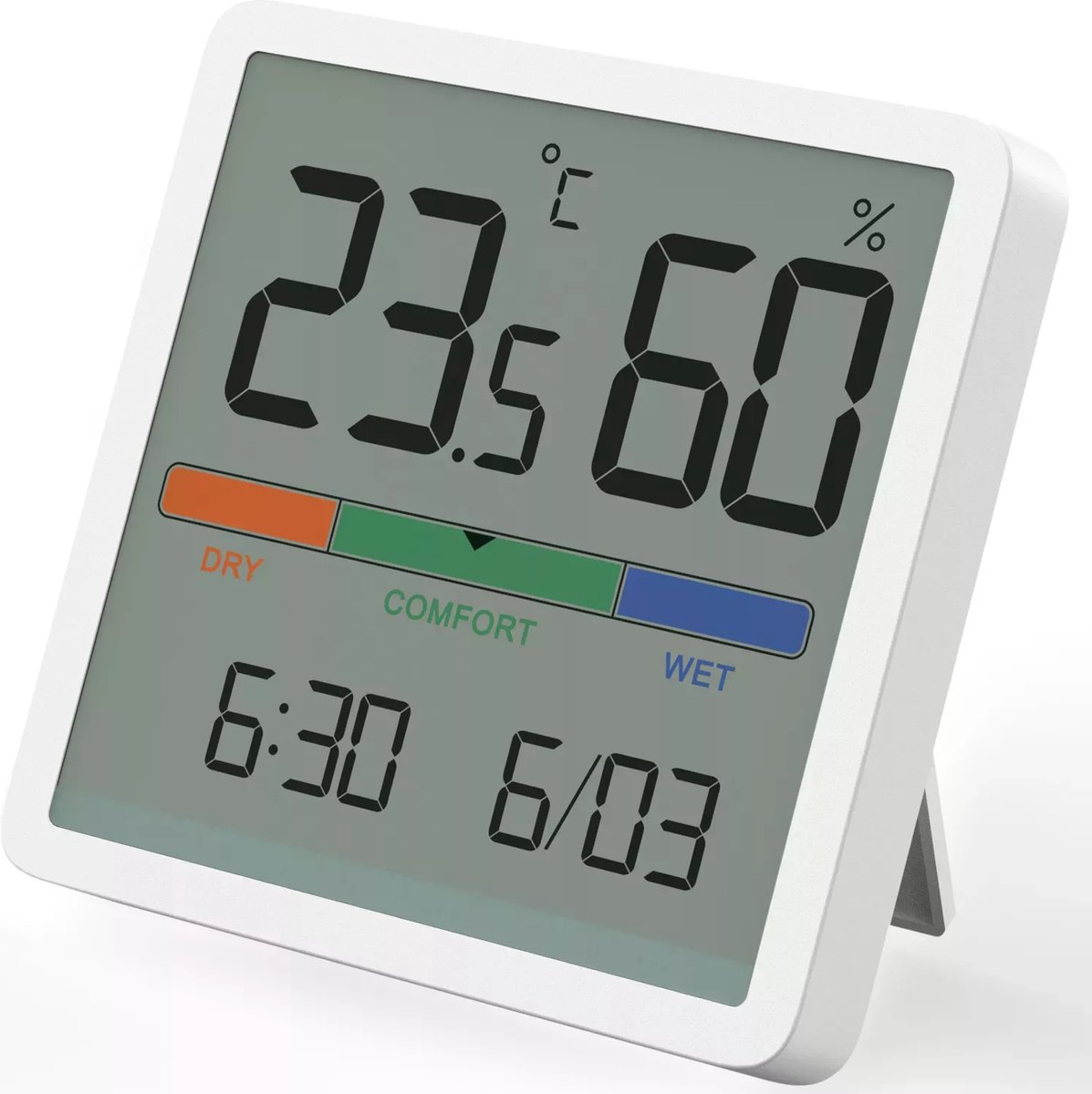 Fastsurfe - Lcd Digitale Temperatuur En Vochtigheid Klok - wifi app - Hoge Precisie - Indoor - Home - Slaapkamer - Babykamer - Temperatuur Monitor Met Magneet