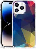 Coque de téléphone Apple iPhone 14 Pro Max Case avec bord transparent Polygon Dark