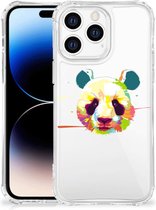 Silicone Hoesje Geschikt voor Apple iPhone 14 Pro Max Telefoon Hoesje met doorzichtige rand Panda Color