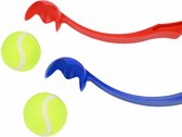 Rode Honden Ballenwerper met Ergonomische Handgreep – Inclusief Tennisbal – 38cm – Rood | Balwerper voor Hond | Bal Werpen | Apporteer Speelgoed | Hondenspeelgoed