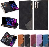 Luxe Telefoonhoesje voor Samsung Galaxy S22 Plus | Hoogwaardig Leren Bookcase | Lederen Wallet Case | Luxe Uitstraling | Pasjeshouder | Zwart