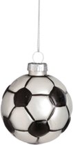 Oneiro's luxe House of Seasons Ornament Voetbal - H8 cm - Zilver - kerstbal - luxe verpakking – kerstcollectie – kerstdecoratie – kerstboomhanger – kerstversiering - kersthanger