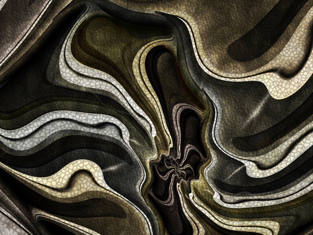 Fotobehang - Green and brown textured fractal.