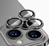 Iphone 13 pro max - Zwart - Glitter - camera lens - Lens beschermer - metaal - Telefoon accessoires