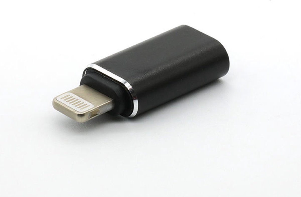 OGS Apple Lightning naar USB-C 3.0 Female kabel  iPad iPhone naar Android Zwart