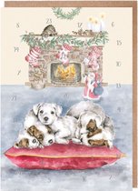Adventskalender Kaart A5 Wrendale - All I want for Christmas dog advent calendar card