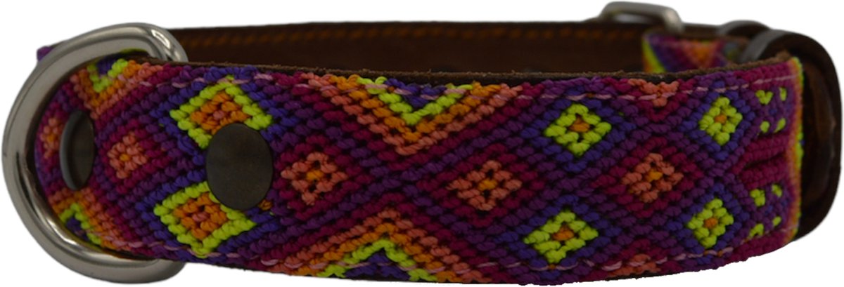 Bohemi Ibiza honden halsband, maat Small, 27 - 33cm, Leer