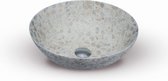 Looox Ceramic terrazzo waskom - 40x15cm - Beige