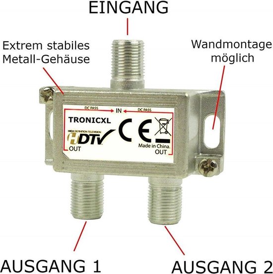 TronicXL IEC verdeler antenneverdeler TV kabel adapter