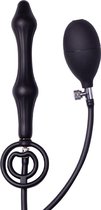 Plug anal gonflable Rimba Latex Play avec double ballon et pompe - noir