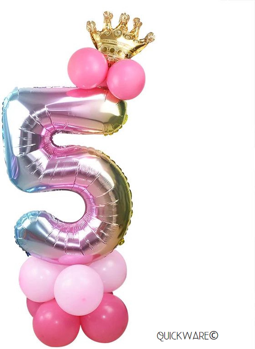 Leeftijdballon 5 Jaar Hoera 5 Jaar Prinsessenfeest Kinderverjaardag Prinses...