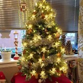 Bera L. Kerst - Kerstboom - Kerstverlichting - Kerstversiering -Warm Wit LED Sterretjes met afstandsbediening - 10 meter 50 lichtjes Sterretjes - Gordijn Lichtslingers Met 8 Modi - Indoor - Bruiloft - Licht Decoratie