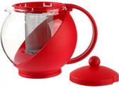 Théière avec filtre à thé - Pour le thé en vrac - Passoire intégrée - 1,25 L - Rouge