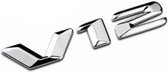 Auto Embleem V12 Zilver Chroom - Zelfklevende Badge - V12 Embleem - universeel/alle automerken - voor Achterklep - Auto Accessoires