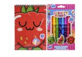 Fruity-squad 10 stiften + kleurboek met stickers voordeel pakket