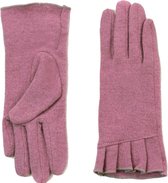 Dunne wollen / acryl dames handschoenen kleur roze maat M/L