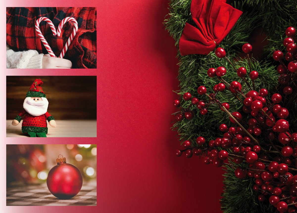 Papieren Placemats Onderleggers "Kerst Rood" 50 stuks (30x42cm)