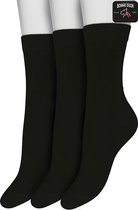 Bonnie Doon Basic Sokken Dames Zwart maat 36/42 - 3 paar - Basis Katoenen Sok - Gladde Naden - Brede Boord - Uitstekend Draagcomfort - Perfecte Pasvorm - 3-pack - Multipack - Effen - Black - OL834223.101