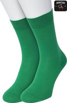 Bonnie Doon Basic Sokken Dames Groen maat 36/42 - 2 paar - Basis Katoenen Sok - Gladde Naden - Brede Boord - Uitstekend Draagcomfort - Perfecte Pasvorm - 2-pack - Multipack - Effen - Green - OL834222.24