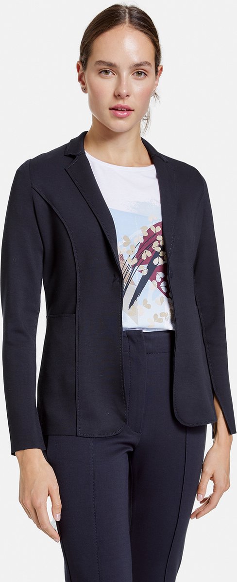 TAIFUN Dames Getailleerde jersey blazer Navy-34