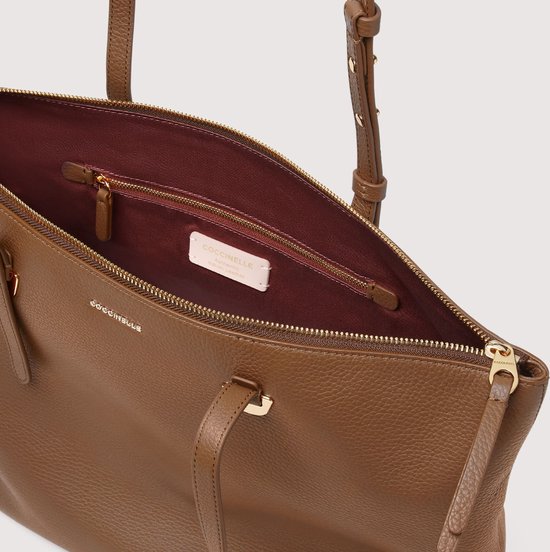 COCCINELLE Cuir Sac à épaule Sac shopper Lea Shoulder Bag Brule Brun