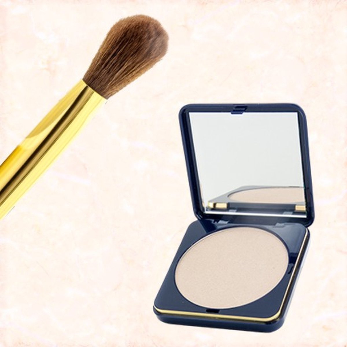 Bolero Cosmetics - Make-up giftset - Highlighter zilver inclusief bijbehorende highlighter kwast - Zilveren shaper