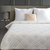 Oneiro’s luxe BLANCA Type 2 Beddensprei Wit - 220x240 cm – bedsprei 2 persoons - beige – beddengoed – slaapkamer – spreien – dekens – wonen – slapen
