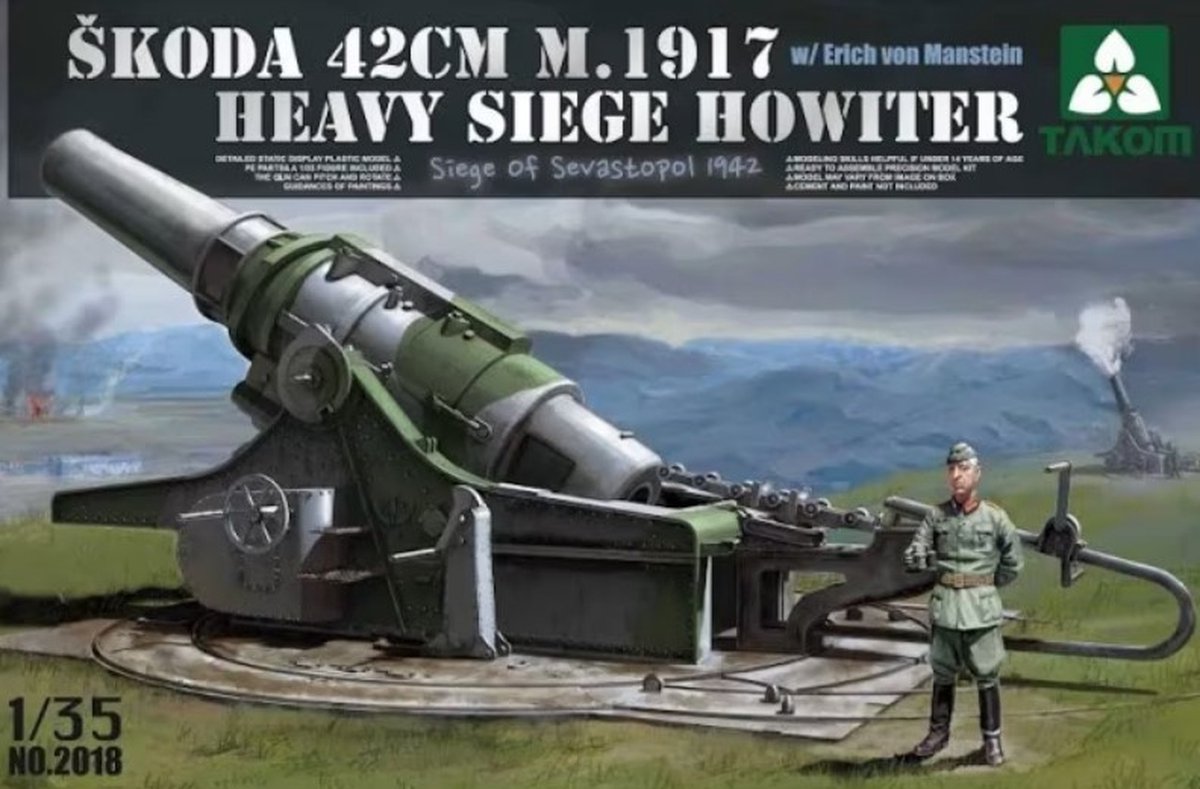 Takom Modelbouwpakket Militaire voertuigen - 2018 Skoda 42cm M.1917 Heavy Siege Howitzer - Siege Of Sevastopol 1942 Plastic - 1:35 - Modelbouw