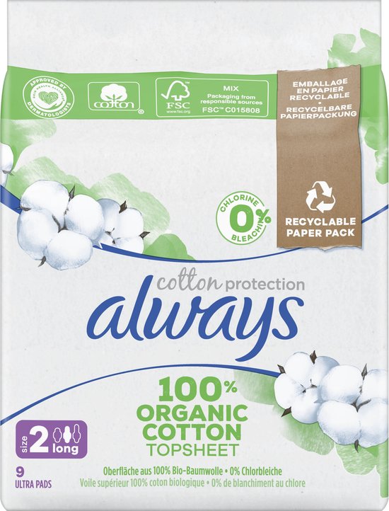 Always Cotton Protection - Long - Maandverband Met Vleugels -  Voordeelverpakking 10 x... | bol.com