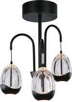 Moderne plafondlamp Clear Egg | 3 lichts | amber / goud / zwart | glas / metaal | Ø 9,5 cm | 40 cm | eetkamer / hal / woonkamer / slaapkamer lamp | modern / sfeervol / romantisch design