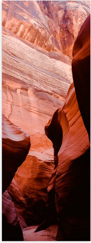 WallClassics - Poster Glanzend – Antelope Canyon Ravijn - 20x60 cm Foto op Posterpapier met Glanzende Afwerking