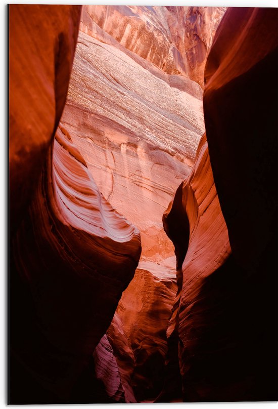 WallClassics - Dibond - Antelope Canyon Ravijn - 50x75 cm Foto op Aluminium (Met Ophangsysteem)