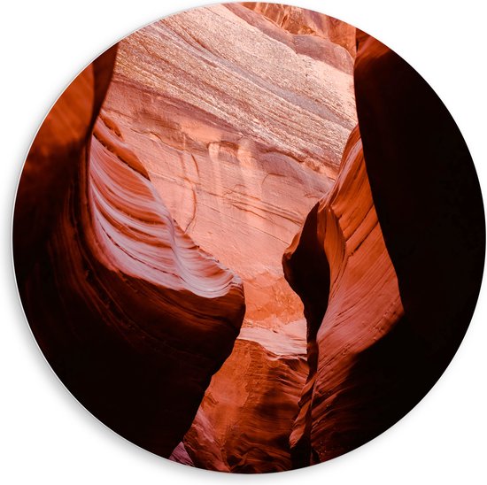 WallClassics - PVC Schuimplaat Muurcirkel - Antelope Canyon Ravijn - 80x80 cm Foto op Muurcirkel (met ophangsysteem)