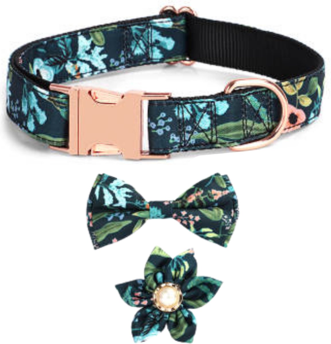 Collier luxe pour chien, orné de fleur de lys