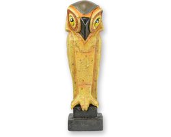 gietijzeren beeld van een uil in kleur 25cm hoog
