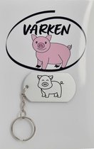 Porte-clés cochon avec carte - Cadeau d'amant de cochon - animaux - Joli cadeau à offrir à votre amoureux des animaux - 2,9 x 5,4 cm