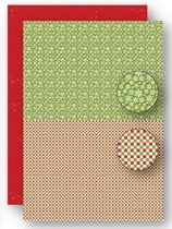 NEVA069 - Nellie Snellen - A4 knutselpapier kaarten scrapbook pakket - 5 vellen achtergrond papier kerstmis sneeuw - Christmas green snowflakes achtergrondvellen
