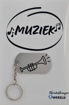 trompet Sleutelhanger inclusief kaart - trompet cadeau – trompet  - Leuk kado voor je vriend om te geven - 2.9 x 5.4CM