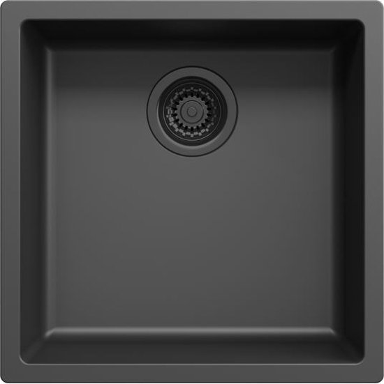 Aanrecht, zwarte roestvrijstalen spoelbak, ronde onderbouw spoelbak met kraan, enkele kom spoelbakken voor bar keuken balkon (kleur: C, maat: 40 * 40cm