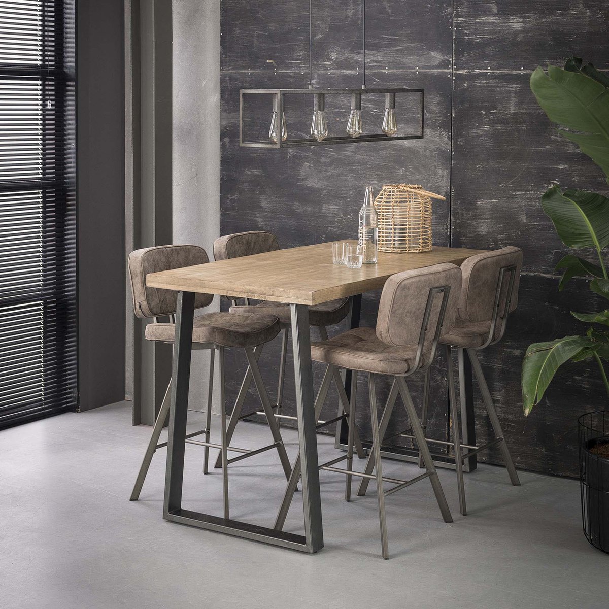 AnLi Style Bartafel 135x70 massief trapeziumvormig Naturel