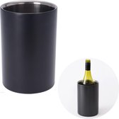 Cheqo® Luxe Zwarte Wijnkoeler - Zwart - RVS - Fleshouder - Drankkoeler - Dubbelwandig