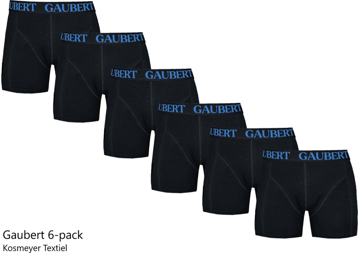 Gaubert - Heren Boxershorts 6-pack - zwart - premium katoen - Maat M