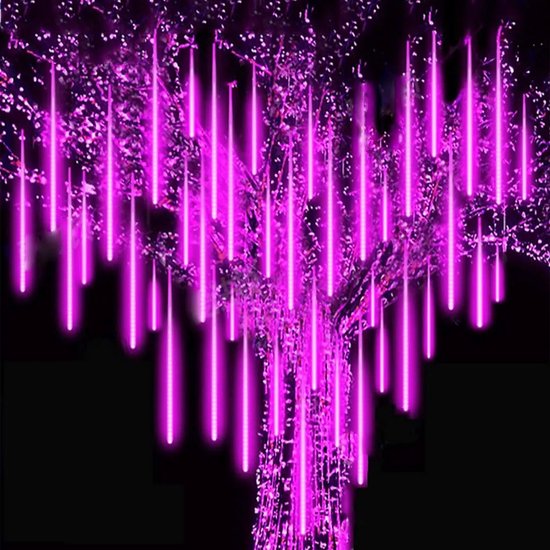 Kerst - LED Meteoorregen Buis - 30 cm - Pink