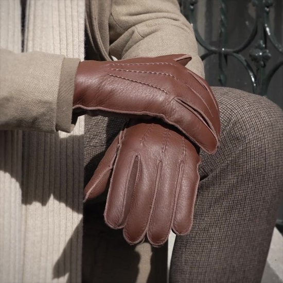 Gants en cuir Fratelli Orsini pour femme Isabella Red avec doublure en  cachemire 