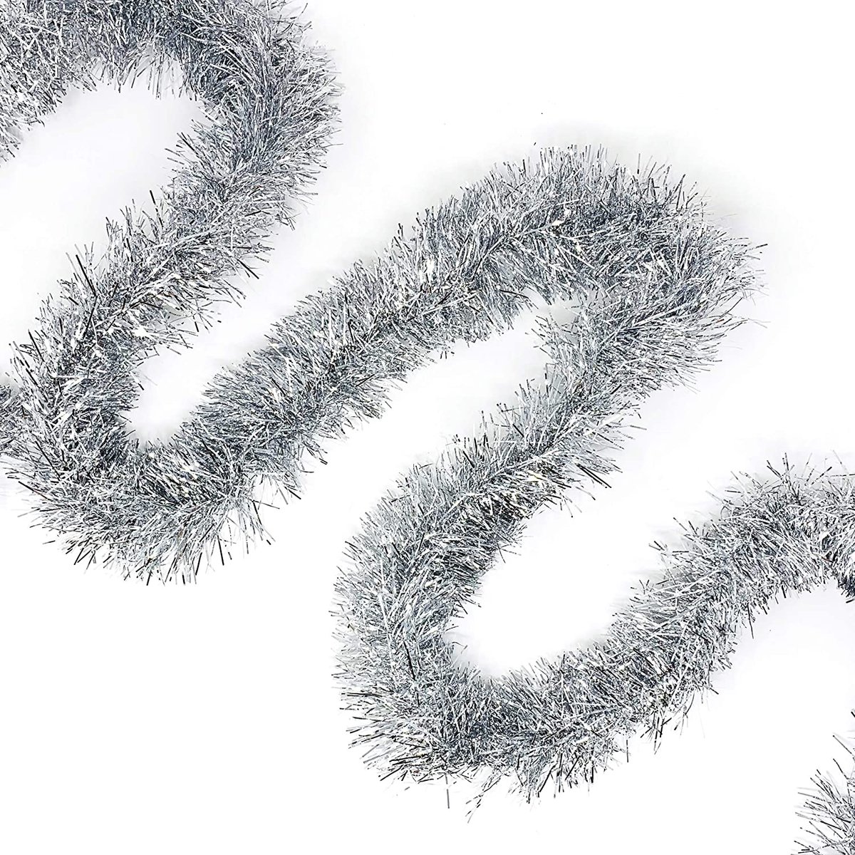 3x Kerstboom folie slinger rood 230 cm * 5cm - Zilver kerstslingers - Party Decor - Festival - Feest - Birthday - Verjaardag