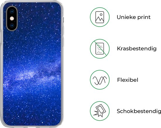 Coque iPhone X - Ciel étoilé - Univers - Blauw - Siliconen