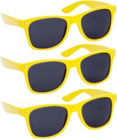 Hippe party zonnebrillen geel volwassenen - carnaval/verkleed - 4 stuks