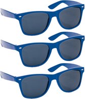 Hippe party - zonnebrillen - blauw - carnaval/verkleed - 10 stuks