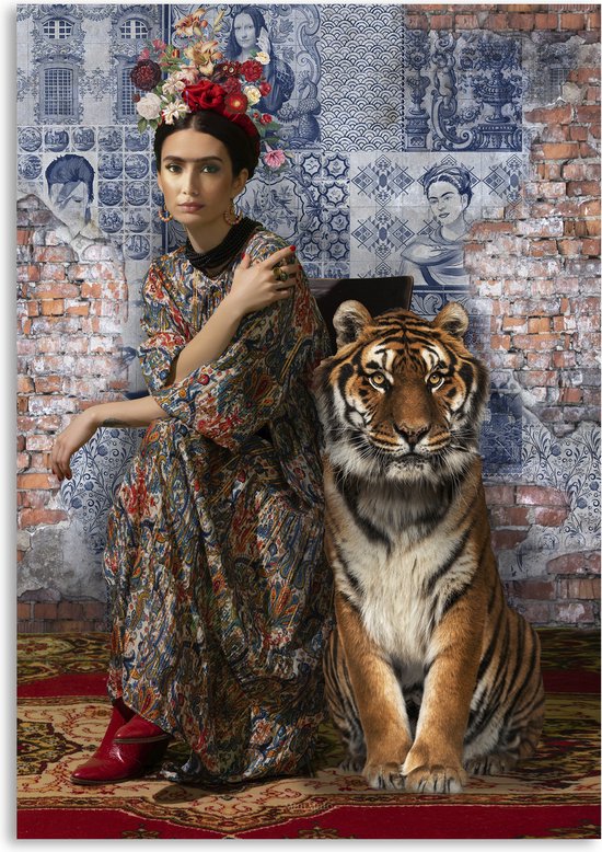 Melli Mello - Frida Kahlo - Wall Art - 80x120cm - Dibond - Woonaccessoire - Wanddecoratie - Kunst - Art - Interieur - Schilderij - Poster